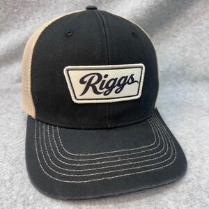Riggs Patch Mens Black Tan Riggs Trucker Hat Mesh Snapback Adjustable OSFM